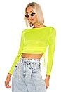 view 1 of 4 TOP EN MESH TRANSPARENT TOMSEN in Neon Yellow