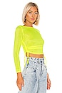 view 2 of 4 TOP EN MESH TRANSPARENT TOMSEN in Neon Yellow