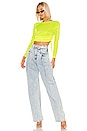 view 4 of 4 TOP EN MESH TRANSPARENT TOMSEN in Neon Yellow