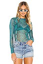 view 1 of 4 TOP MAILLE FILET SHAUNA in Blue Snake