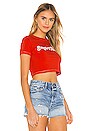 view 2 of 4 T-SHIRT CROPPED ALYSSA in Red & White