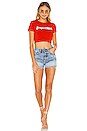view 4 of 4 T-SHIRT CROPPED ALYSSA in Red & White