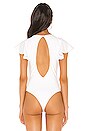 view 4 of 5 Elana Flutter Sleeve Bodysuit in White