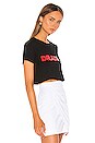 view 2 of 4 Brittany Cropped T Shirt in Black & Red