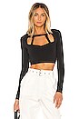 view 1 of 4 TOP CROPPED COSETTE in Black