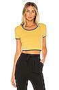 view 1 of 4 TOP CROPPED JOLIE in Yellow & Black