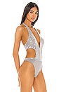 view 3 of 6 Suri Plunge Halter Bodysuit in Light Grey