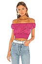 view 1 of 5 TOP CROPPED TRANSPARENT ARINA in Hot Pink