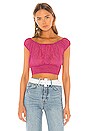 view 2 of 5 TOP CROPPED TRANSPARENT ARINA in Hot Pink