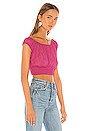 view 3 of 5 TOP CROPPED TRANSPARENT ARINA in Hot Pink