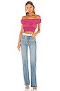 view 5 of 5 TOP CROPPED TRANSPARENT ARINA in Hot Pink