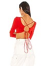 view 4 of 5 Tierra Lace Back Top in Red