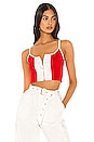 view 1 of 4 TOP CROPPED AVEC GLISSIÈRE DEVANT BRIDGET in Red & White