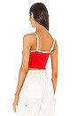 view 3 of 4 TOP CROPPED AVEC GLISSIÈRE DEVANT BRIDGET in Red & White