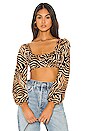 view 2 of 4 TOP AVEC LIEN À NOUER AU DOS DARIA in Animal Print
