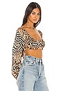 view 3 of 4 TOP AVEC LIEN À NOUER AU DOS DARIA in Animal Print