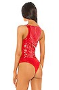 view 4 of 5 Susanna Deep V Bodysuit in Red