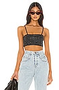 view 1 of 5 Marielle Rhinestone Crop Top in Black