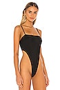 view 3 of 5 Justina High Cut Bodysuit in Black