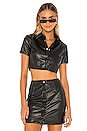 view 1 of 4 Dolores Faux Leather Top in Black
