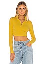 view 1 of 4 Kamyla Half Zip Crop Top in Mustard