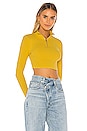 view 2 of 4 Kamyla Half Zip Crop Top in Mustard