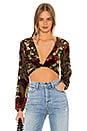 view 1 of 5 EMRIE バックに結び目のあるトップ in Black Floral