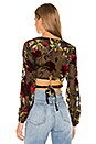 view 3 of 5 EMRIE バックに結び目のあるトップ in Black Floral