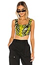 view 1 of 4 Gabrielle Crop Top in Lime Snake