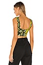 view 3 of 4 Gabrielle Crop Top in Lime Snake