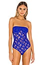 view 2 of 5 Nikitta Strapless Lace Bodysuit in Electric Blue
