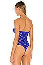 view 4 of 5 Nikitta Strapless Lace Bodysuit in Electric Blue