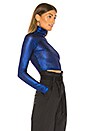 view 2 of 4 Amaya Turtleneck Crop Top in Blue Metallic