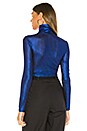 view 3 of 4 Amaya Turtleneck Crop Top in Blue Metallic