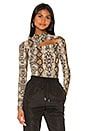 view 1 of 4 Polina Cutout Top in Brown Snake