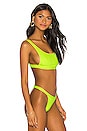 view 2 of 4 Rita Ribbed Bikini Top in Neon Green