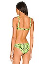 view 3 of 4 Cher Knot Bikini Top in Neon Snake