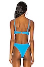 view 3 of 4 Mia Ribbed Bikini Top in Aqua Blue