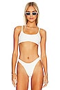 view 1 of 4 Mia Ribbed Bikini Top in White