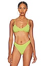 view 1 of 4 Nerina Rib Bikini Top in Neon Green