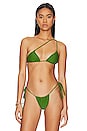 view 1 of 4 Samara Asymmetrical Bikini Top in Green