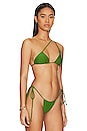 view 2 of 4 Samara Asymmetrical Bikini Top in Green