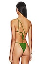 view 3 of 4 Samara Asymmetrical Bikini Top in Green