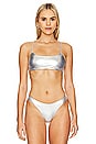 view 1 of 4 Natalia Bikini Top in Silver Metallic