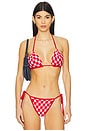 view 1 of 4 Alessia Crochet Bikini Top in Pink & Red