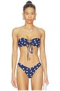 view 1 of 4 Lucy Bikini Top in Navy & White Dot