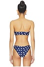 view 3 of 4 Lucy Bikini Top in Navy & White Dot
