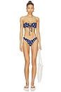 view 4 of 4 Lucy Bikini Top in Navy & White Dot