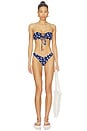 view 4 of 4 Lucy Bikini Bottom in Navy & White Dot