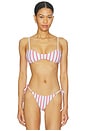 view 1 of 5 Minca Bikini Top in White & Red Stripe